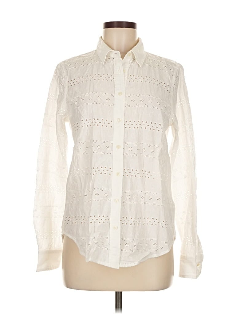 Pre-owned Gap Long Sleeve Button Down Shirt In White