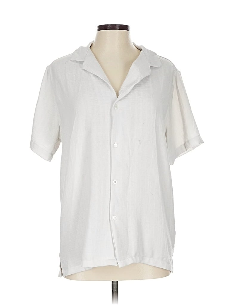 Pre-owned Cactus Man Ricky Singh Short Sleeve Blouse In White