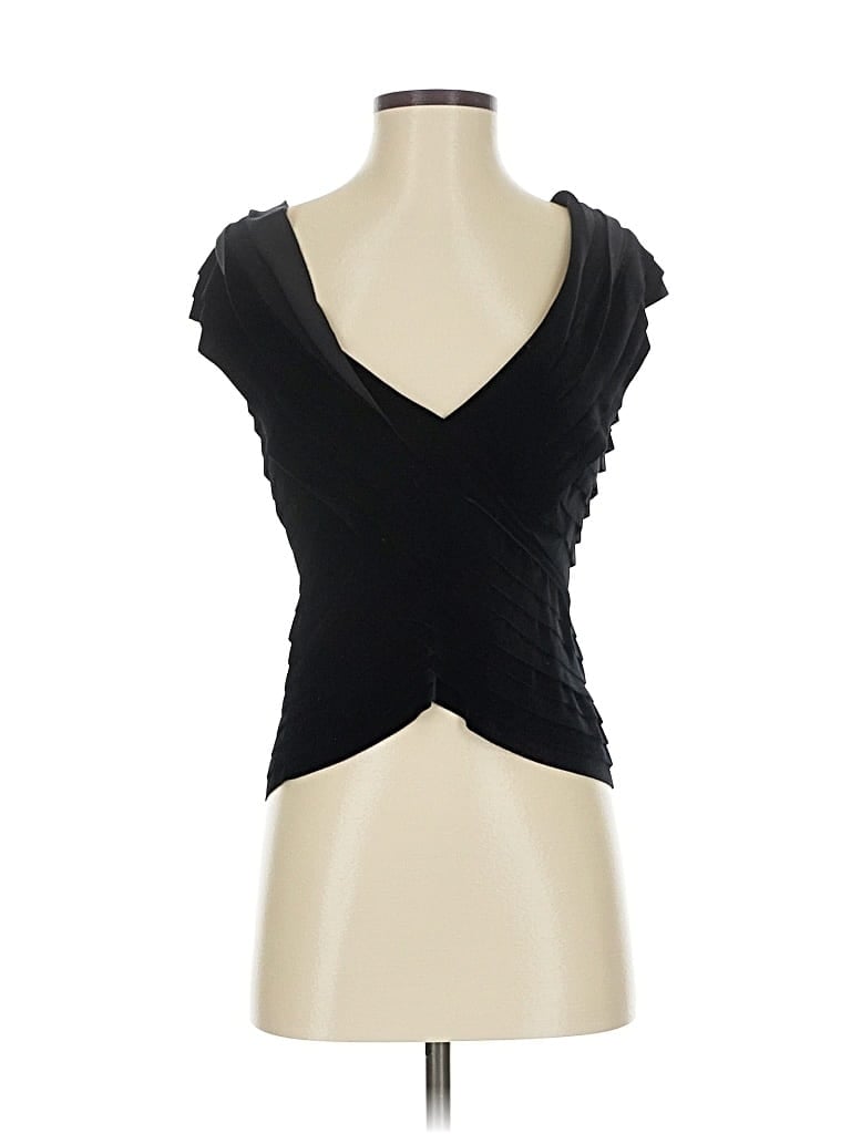 Pre-owned Tadashi Sleeveless Blouse In Black