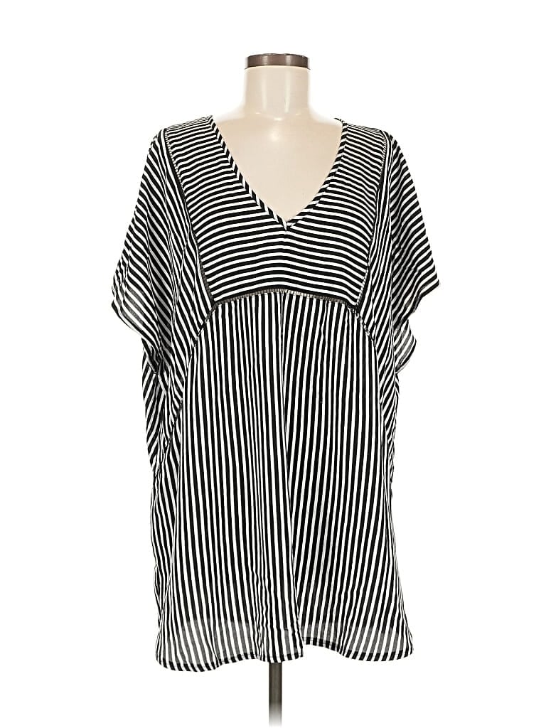 Pre-owned Unbranded Short Sleeve Top Black V Neck Tops