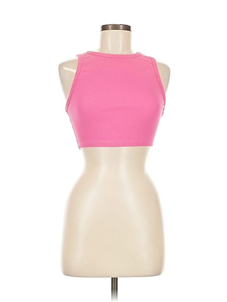 Pre-owned Zara Tank Top Pink Halter Neckline Tops