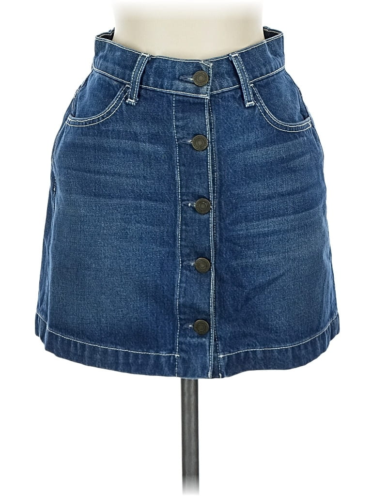 Pre-owned Reformation Jeans Denim Skirt In Blue