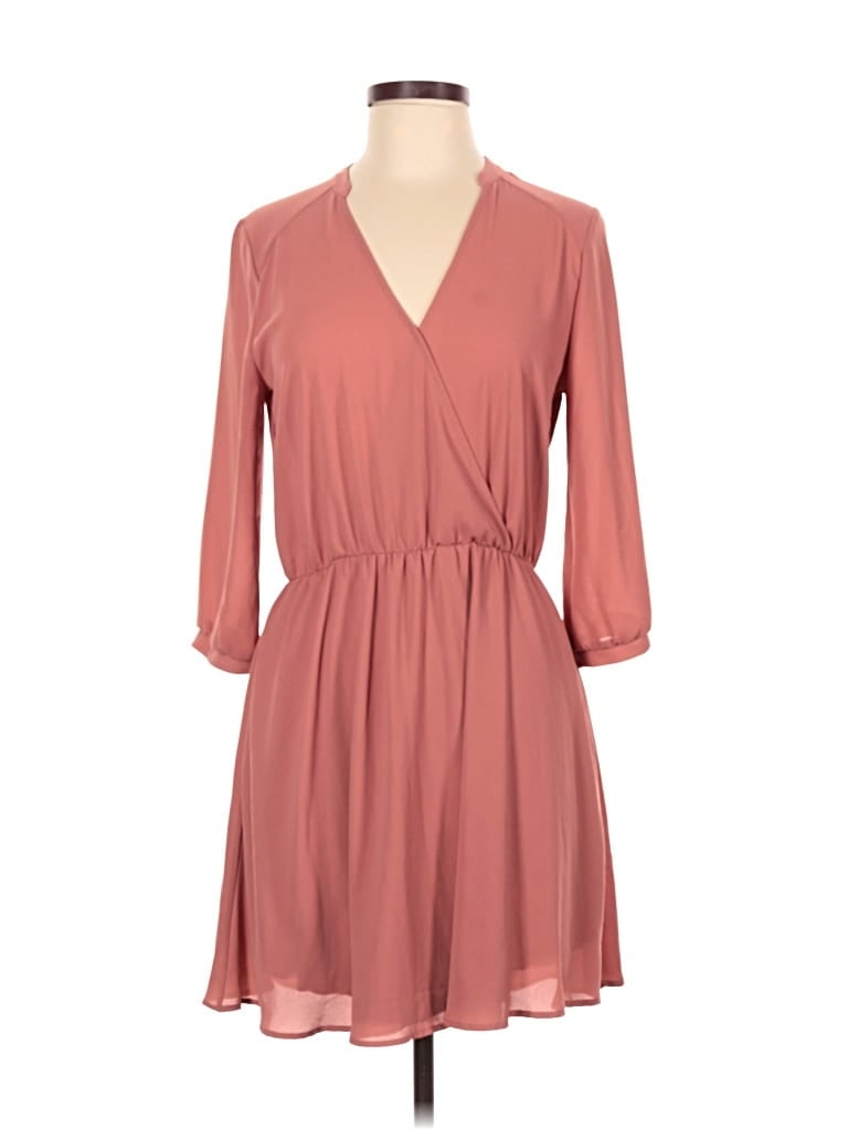 Pre-owned Lush Casual Dress In Burgundy