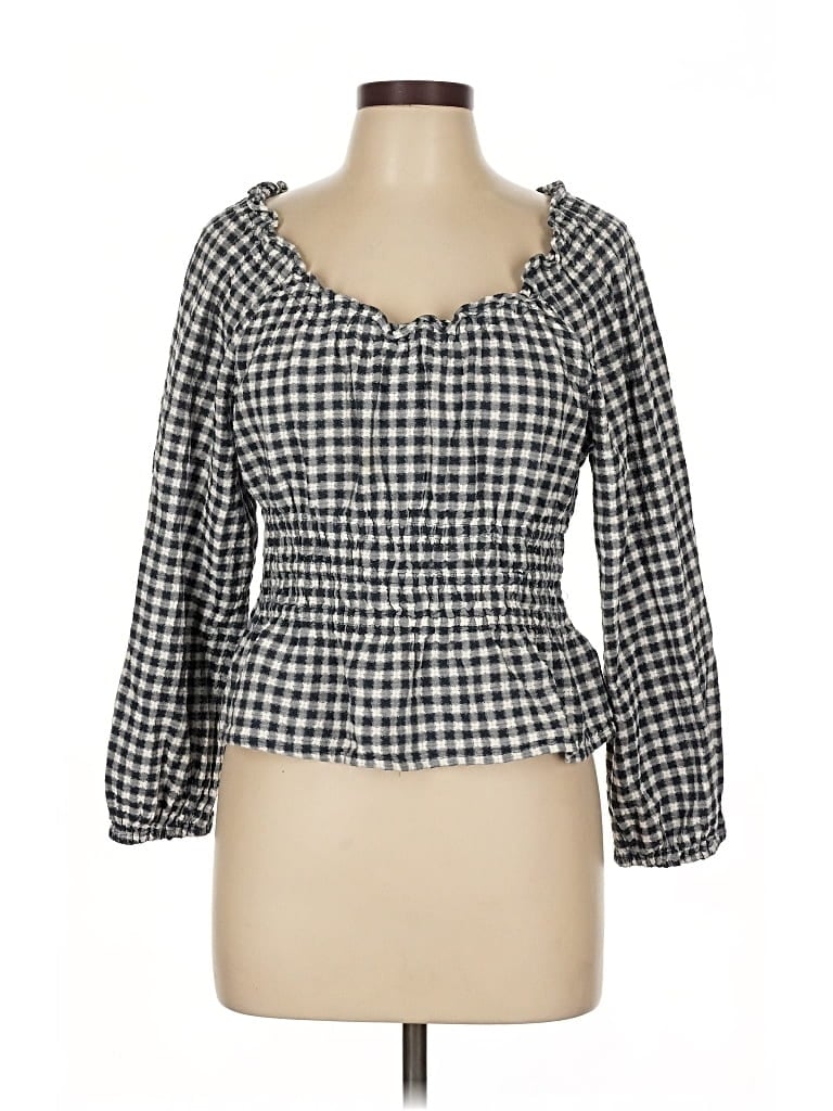 Pre-owned Madewell 3/4 Sleeve Blouse In Gray