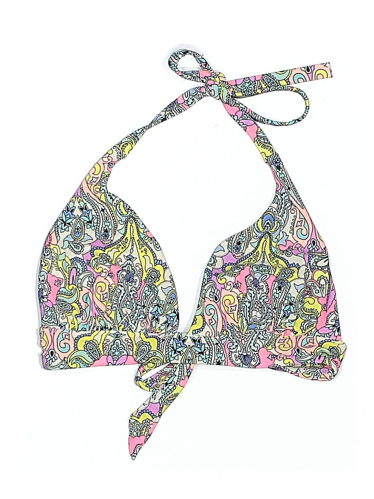 Pre-owned Unbranded Swimsuit Top Green Paisley Pattern Swimwear