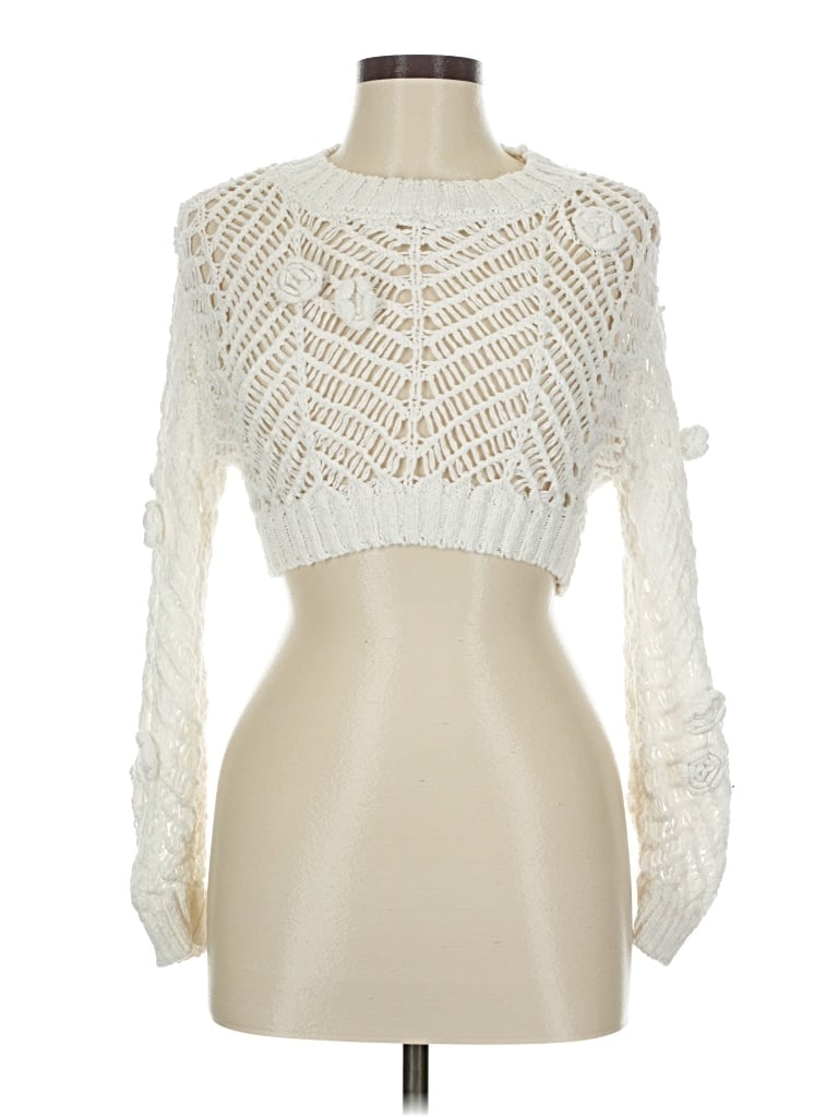 Pre-owned Zara Pullover Sweater In White