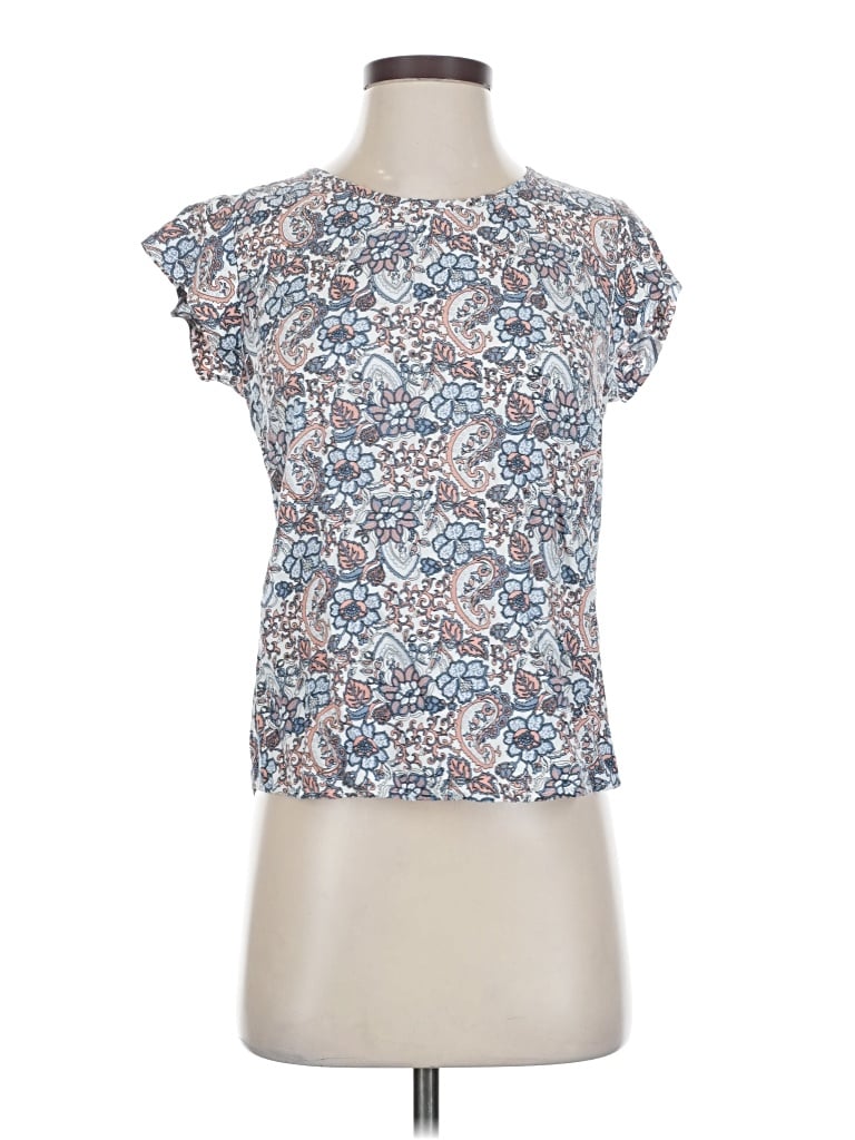 KENAR Pre-owned Short Sleeve Blouse In Blue