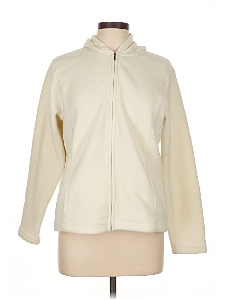 Pre-owned L.l.bean Zip Up Hoodie In White