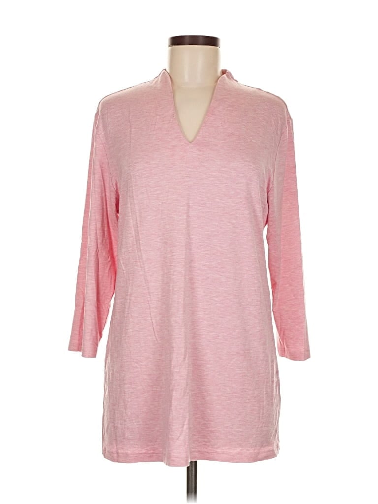 Pre-owned Leggiadro 3/4 Sleeve Top Pink V Neck Tops
