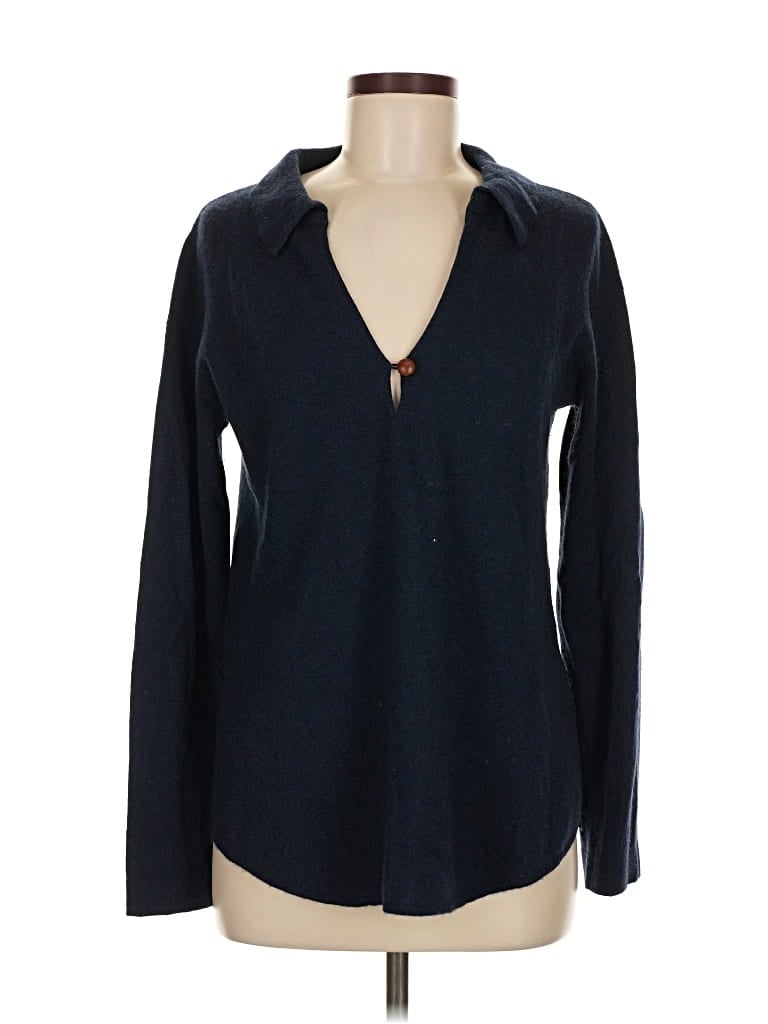 Pre-owned Cortland Park Cashmere Pullover Sweater In Blue