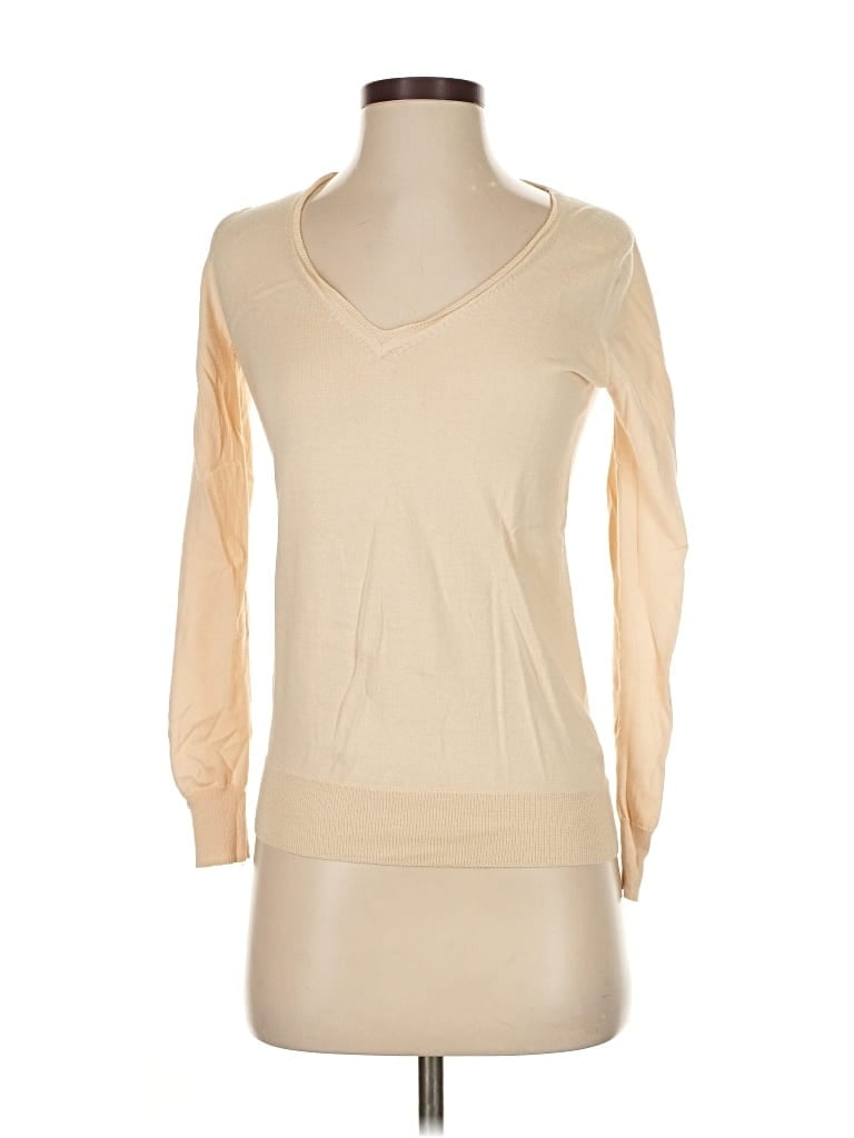 J.CREW FACTORY STORE Pre-owned 3/4 Sleeve Top Tan Scoop Neck Tops In Brown