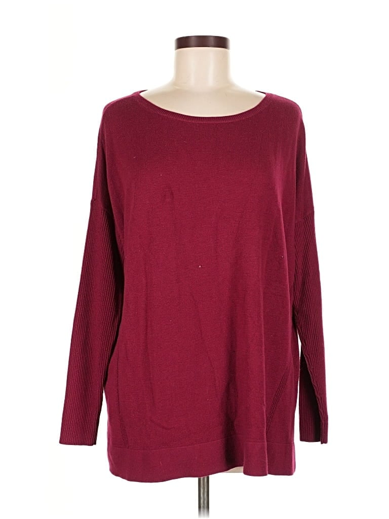 Pre-owned Ann Taylor Loft Pullover Sweater In Burgundy
