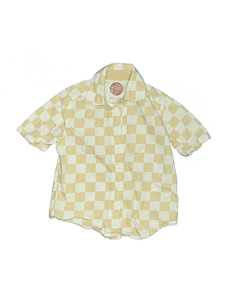 Pre-owned Assorted Brands Kids' Short Sleeve Button Down Shirt In Yellow