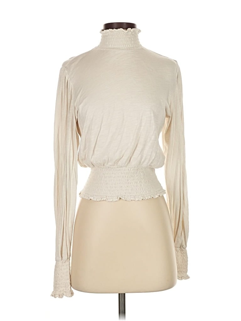 Pre-owned Z Supply Long Sleeve Top Ivory Turtleneck Tops In Neutral