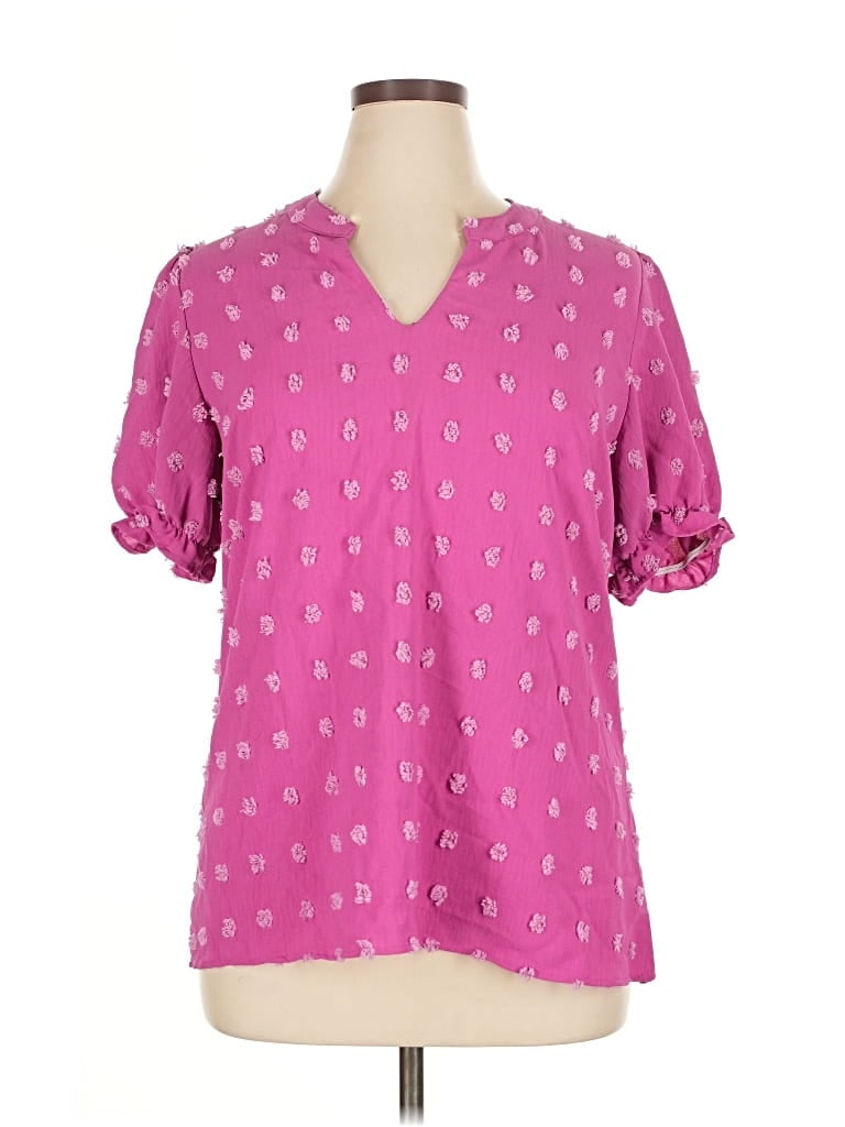Pre-owned Blooming Jelly Short Sleeve Blouse In Pink