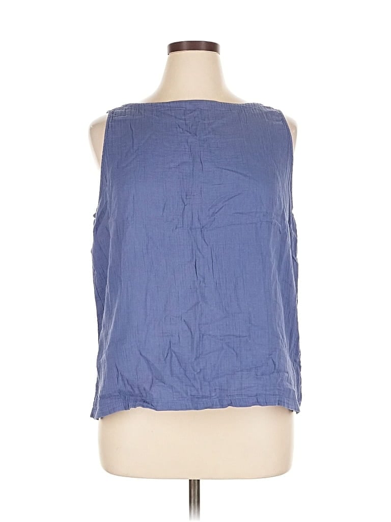 Pre-owned Eileen Fisher Sleeveless T-shirt In Blue