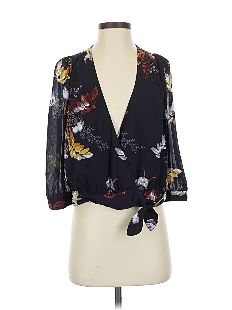 Pre-owned Madewell Long Sleeve Blouse In Black