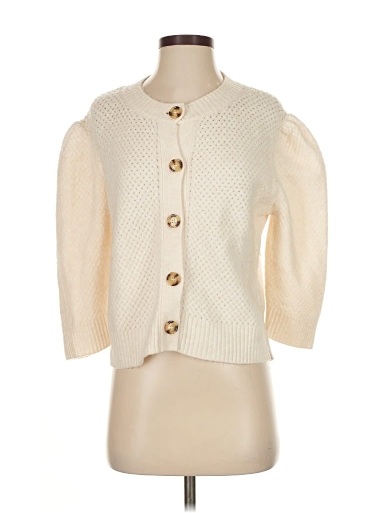 Pre-owned Zara Cardigan Sweater In White