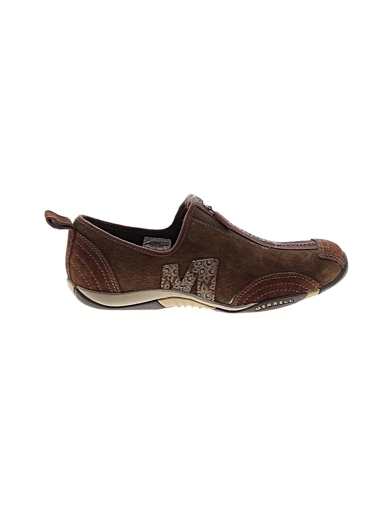 Pre-owned Merrell Flats In Brown