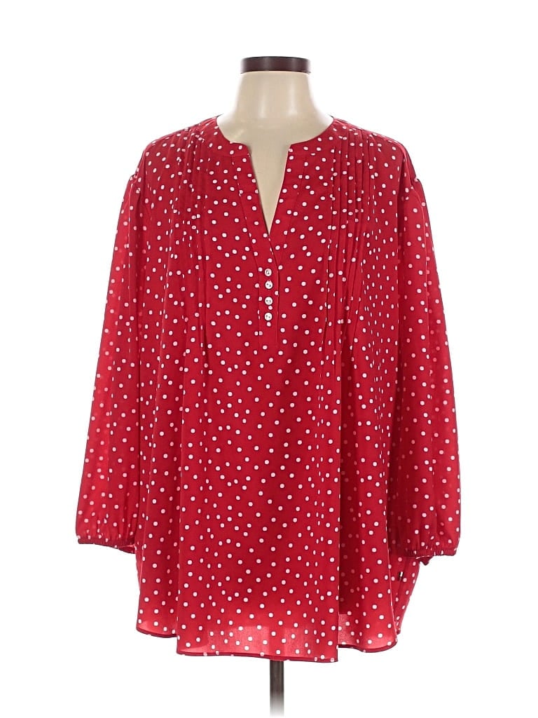 Pre-owned Tommy Hilfiger Long Sleeve Blouse In Red