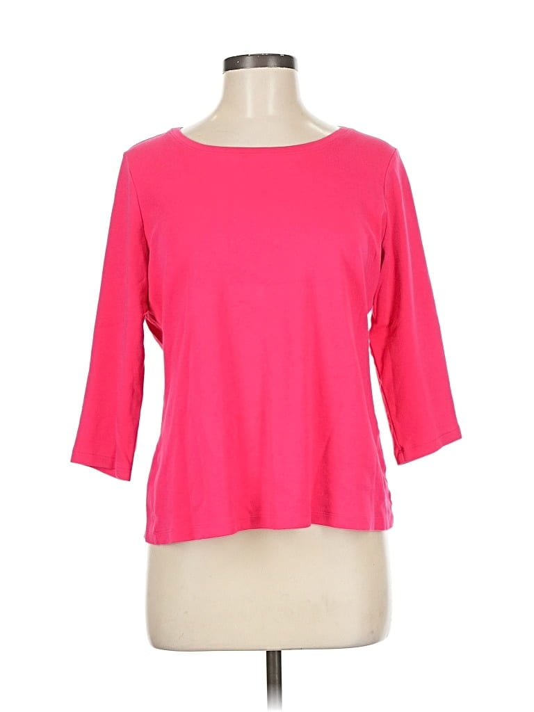 Pre-owned Isaac Mizrahi Live 3/4 Sleeve T-shirt In Pink