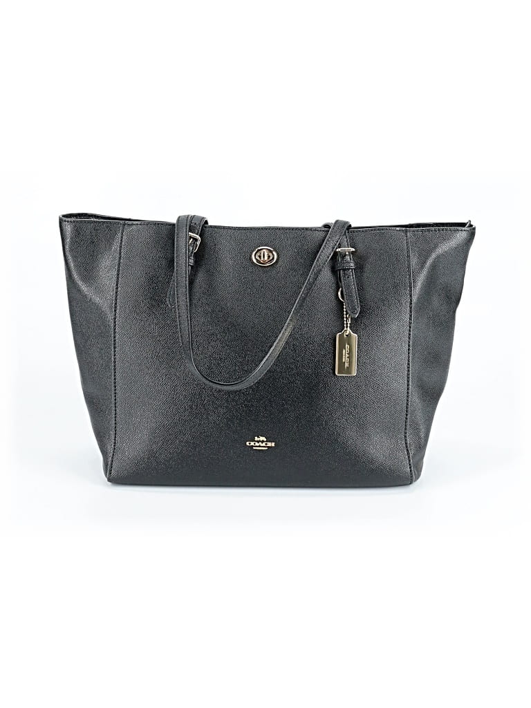 Pre-owned Coach Leather Tote Bag In Black