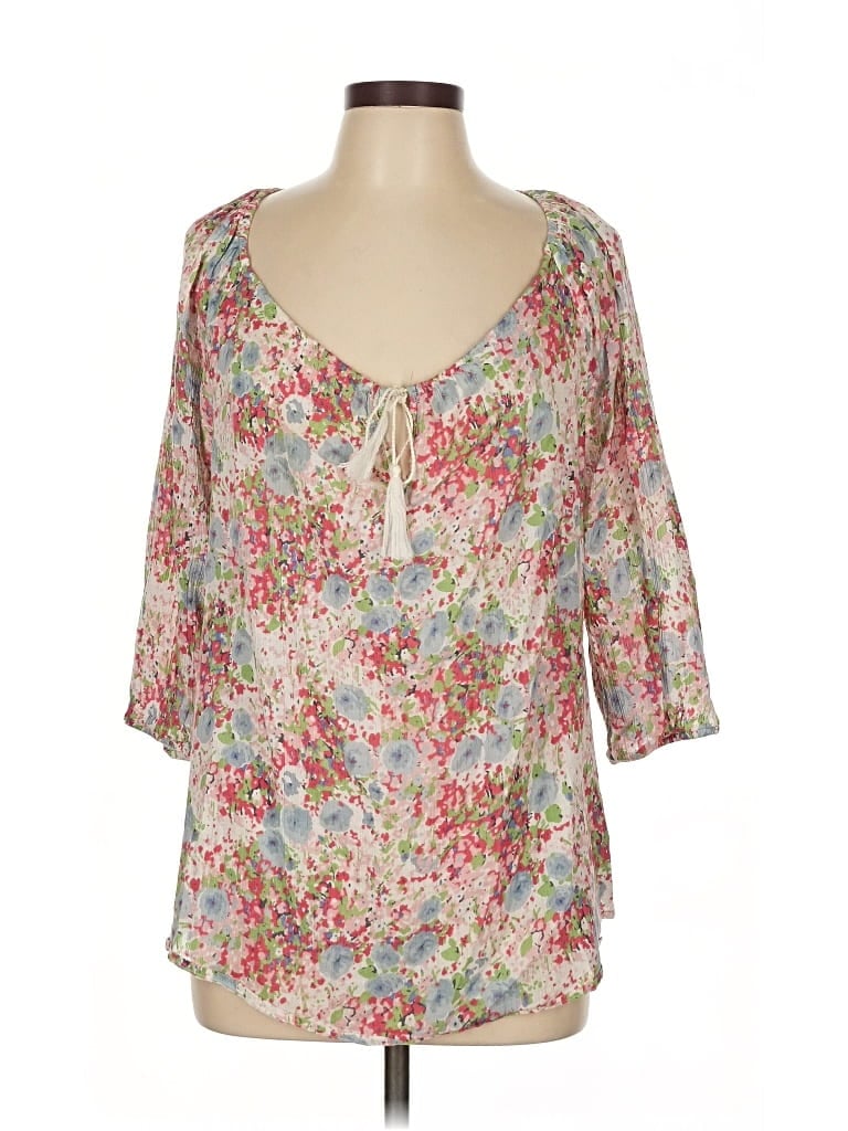 Pre-owned Chaps 3/4 Sleeve Blouse In White