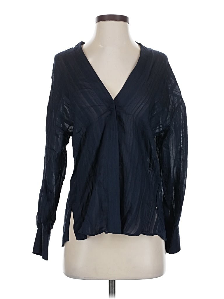 Vince Long Sleeve Blouse In Blue