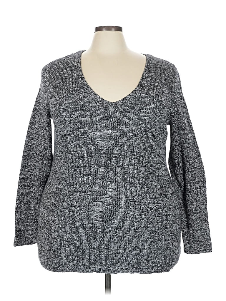 Pre-owned Lane Bryant 3/4 Sleeve T-shirt In Gray