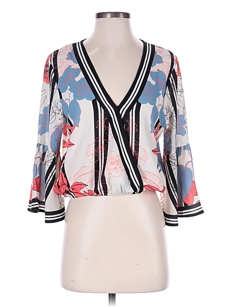 Pre-owned Flying Tomato 3/4 Sleeve Blouse In Brown