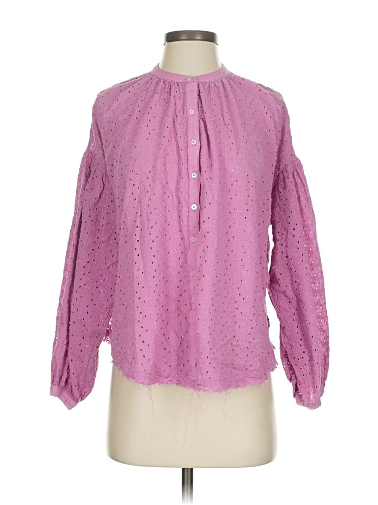 Pre-owned Free People Long Sleeve Blouse In Pink