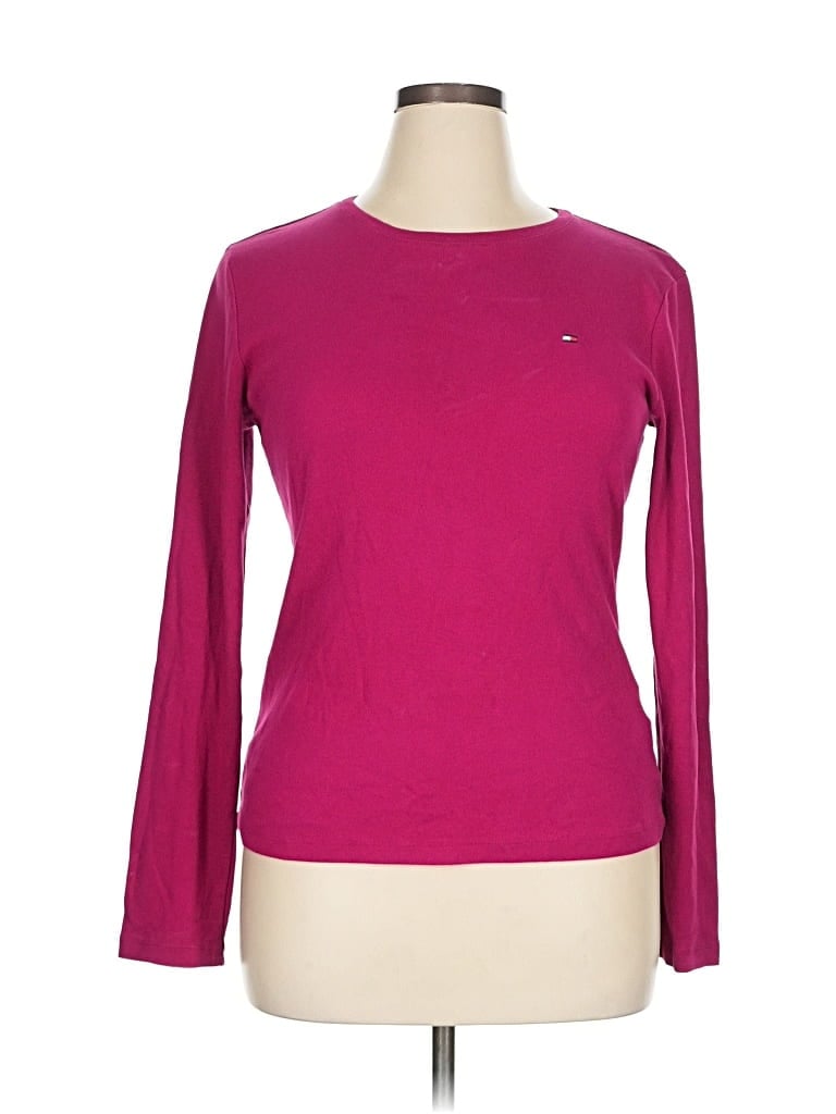 Pre-owned Tommy Hilfiger Pullover Sweater In Burgundy