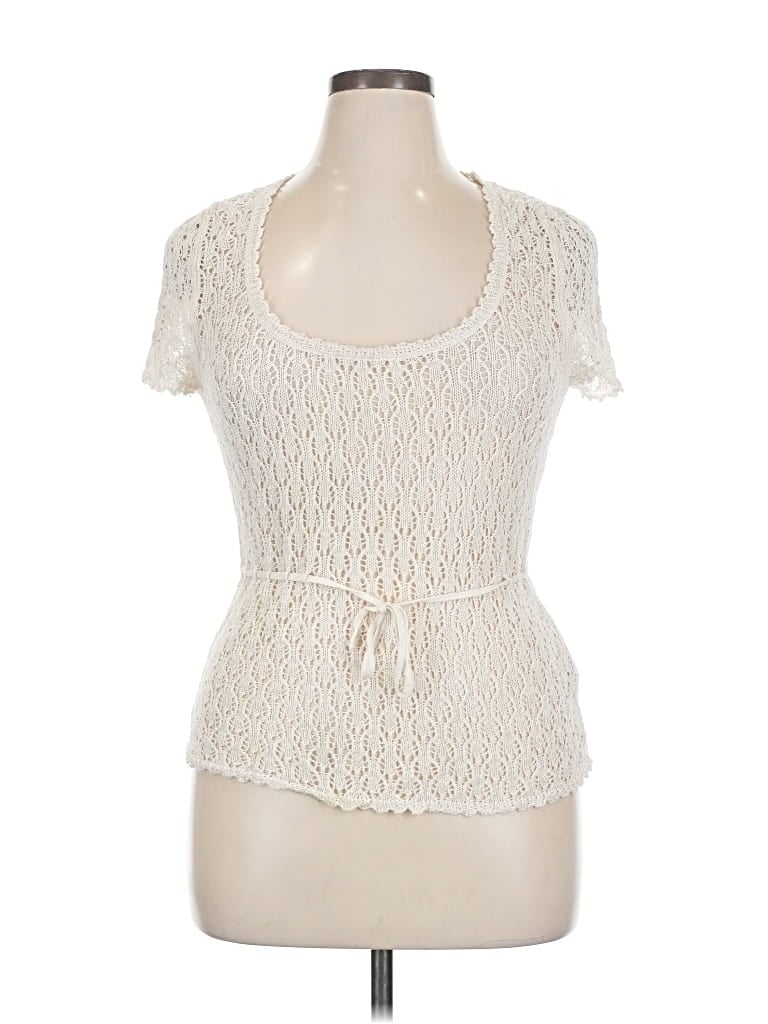 Pre-owned Reformation Short Sleeve Top Ivory Sweetheart Neckline Tops In White