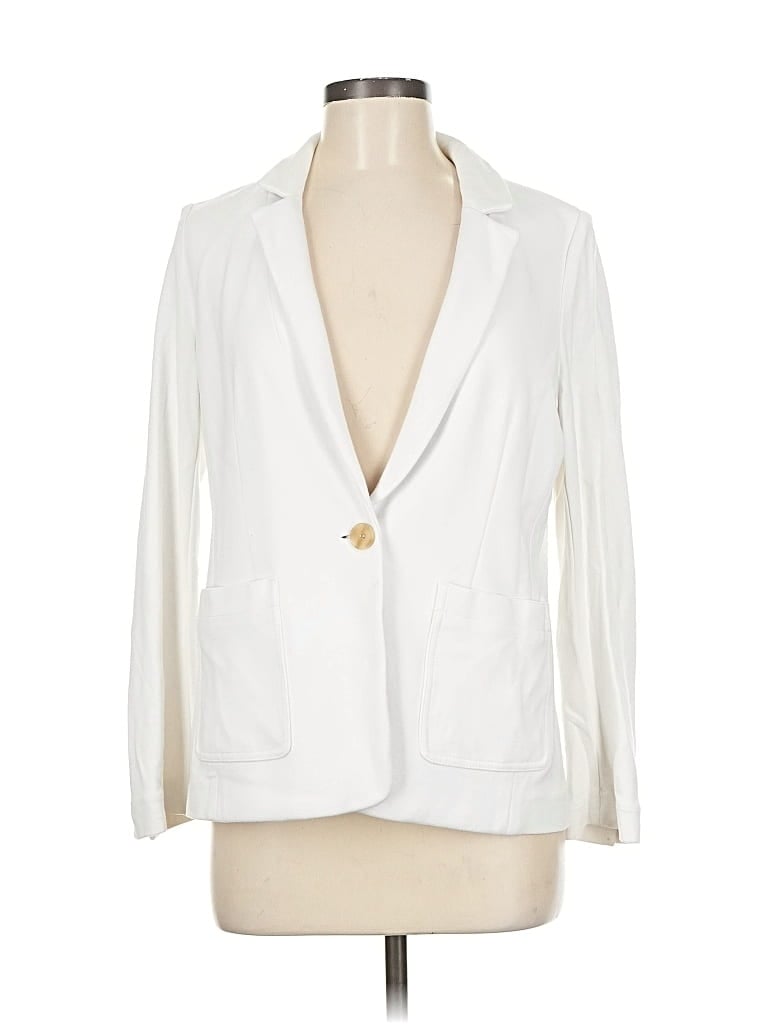 Pre-owned Ann Taylor Loft Blazer Jacket In White