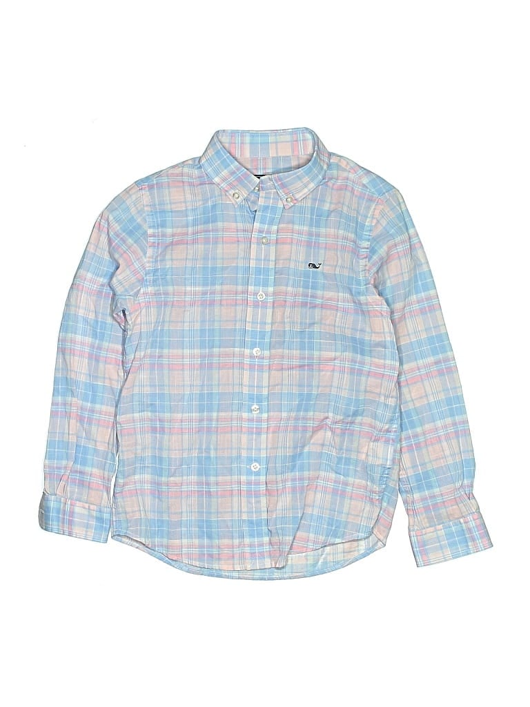 Pre-owned Vineyard Vines Kids' Long Sleeve Button Down Shirt In Blue