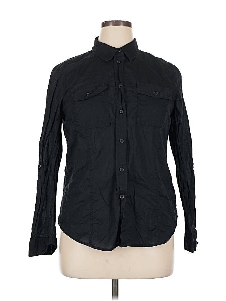 Pre-owned Michael Michael Kors Long Sleeve Button Down Shirt In Black