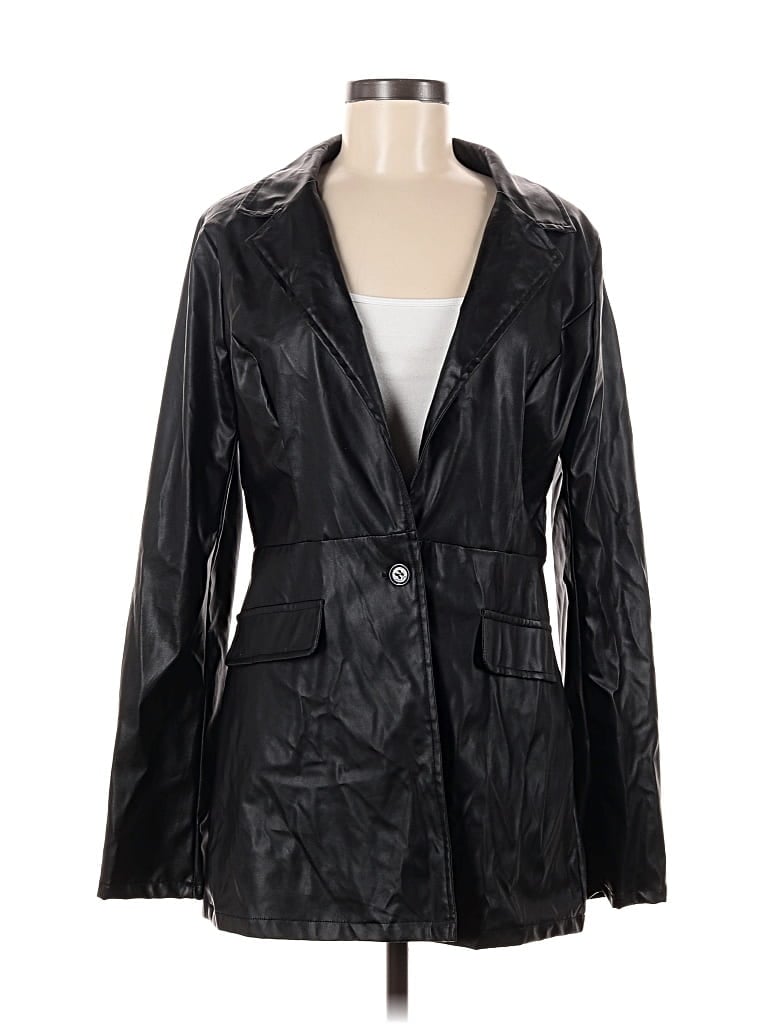 Pre-owned Prettylittlething Blazer Jacket In Black