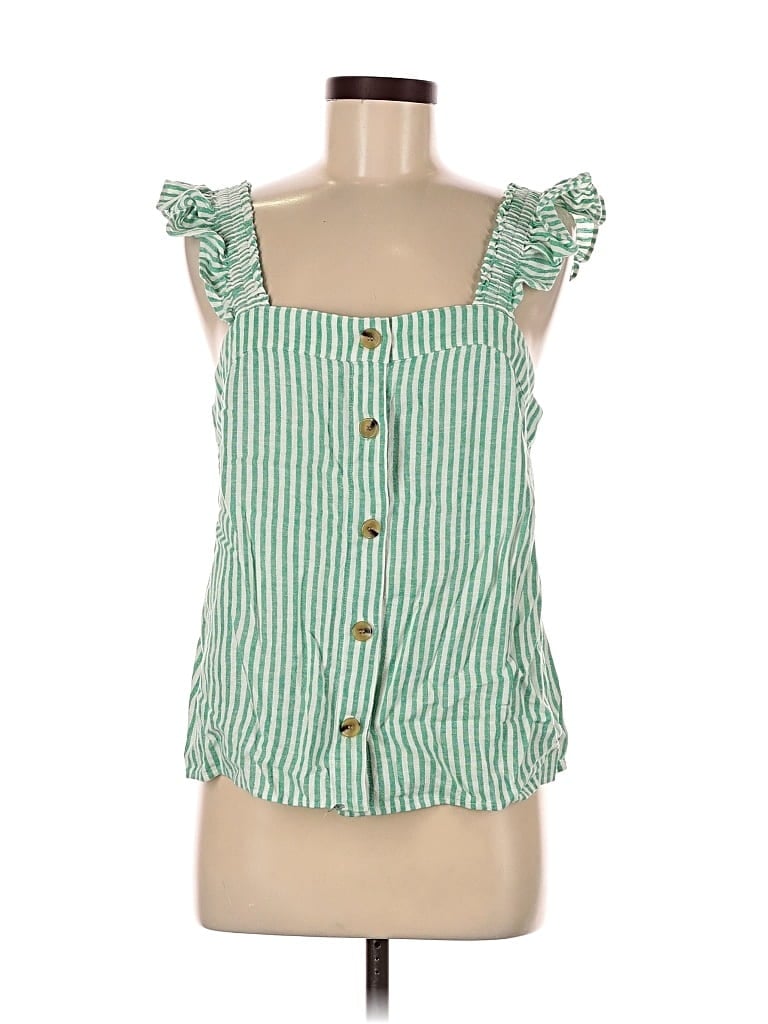 Pre-owned J.crew Factory Store Sleeveless Blouse In Green