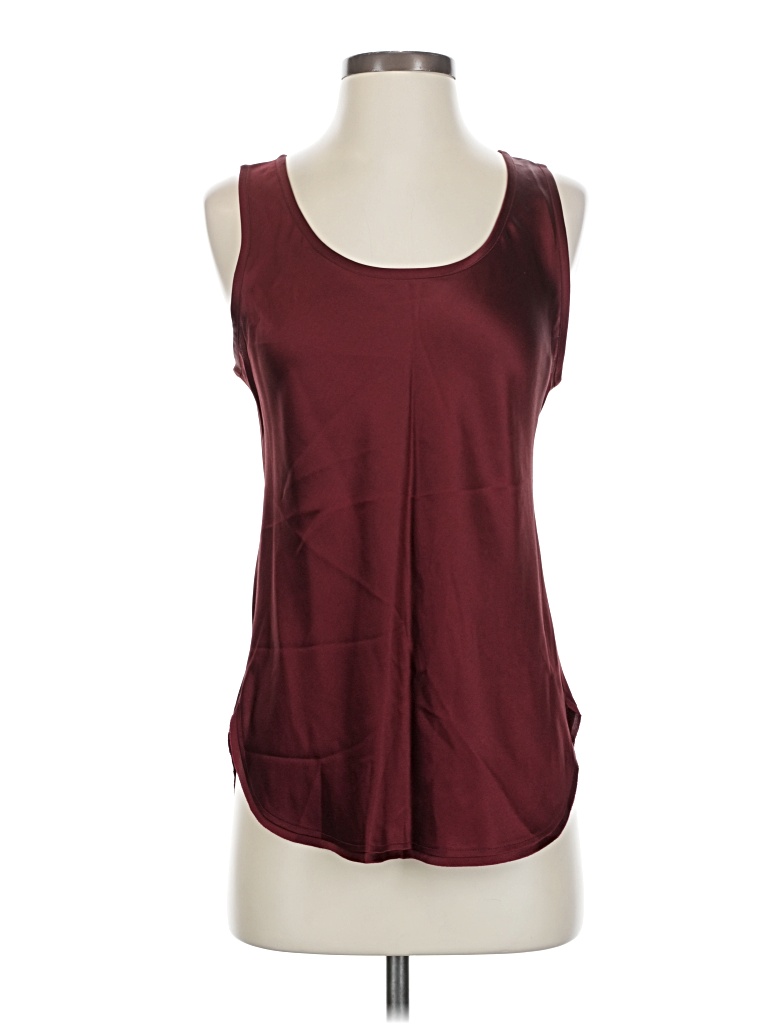 Pre-owned Vince Sleeveless Top Burgundy Scoop Neck Tops