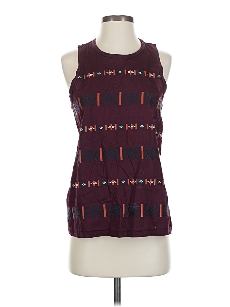 Pre-owned Madewell Sleeveless Blouse In Burgundy