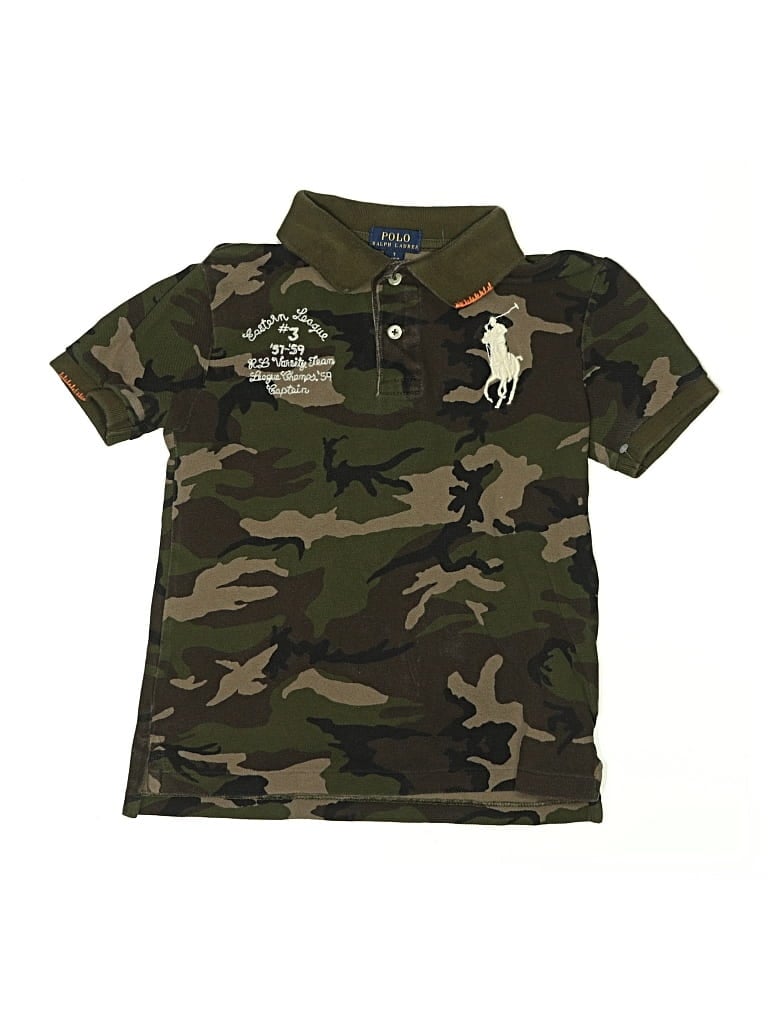 Pre-owned Polo By Ralph Lauren Kids' Short Sleeve Top Green Tops