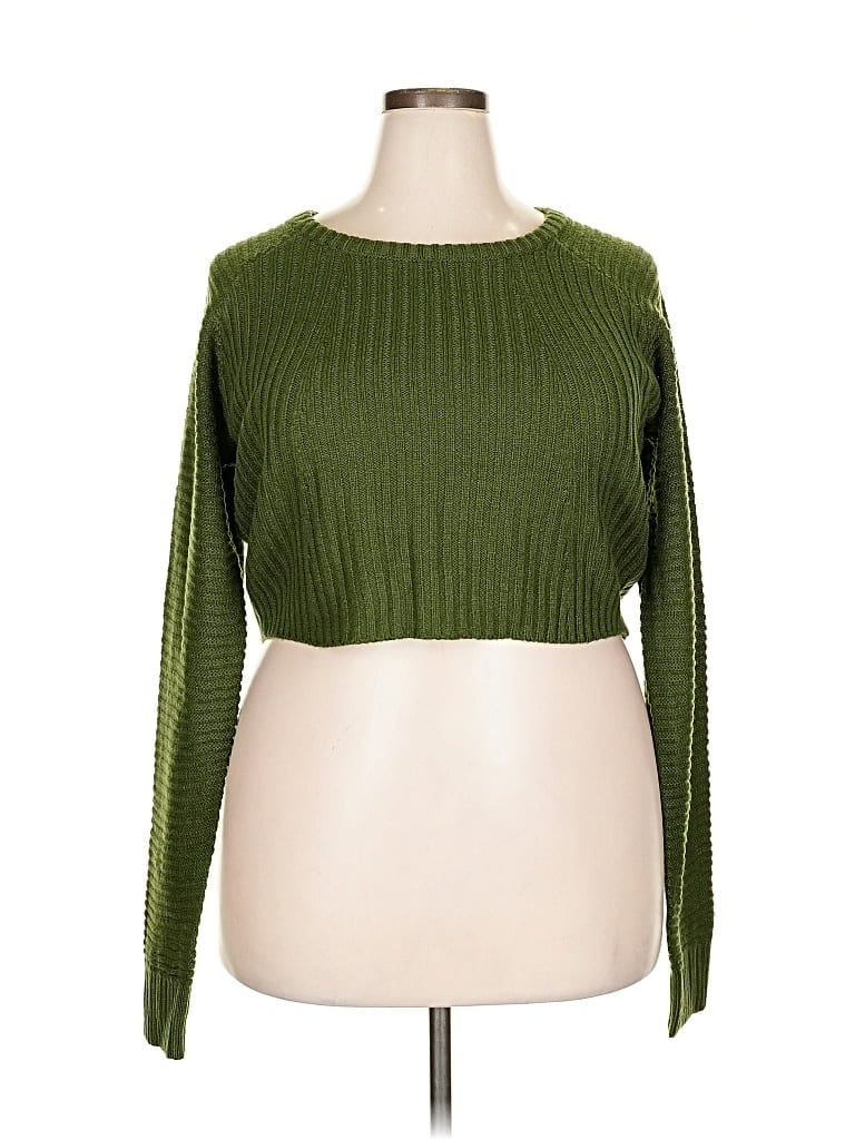 Pre-owned Prettylittlething Pullover Sweater In Green