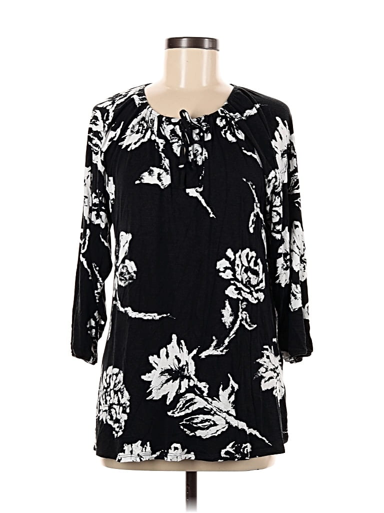 Pre-owned Lularoe 3/4 Sleeve Blouse In Black