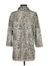 Leggiadro Animal Print Tan 3/4 Sleeve Button-Down Shirt Size 14 (5) - photo 2