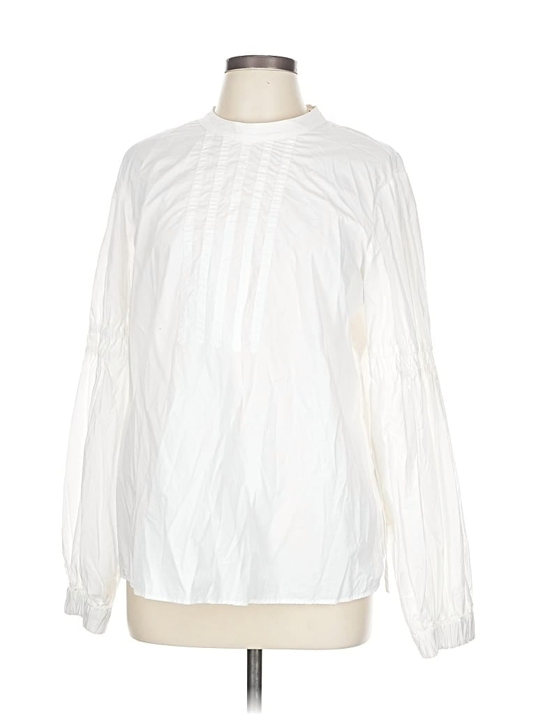 Pre-owned Assorted Brands Long Sleeve Blouse In White