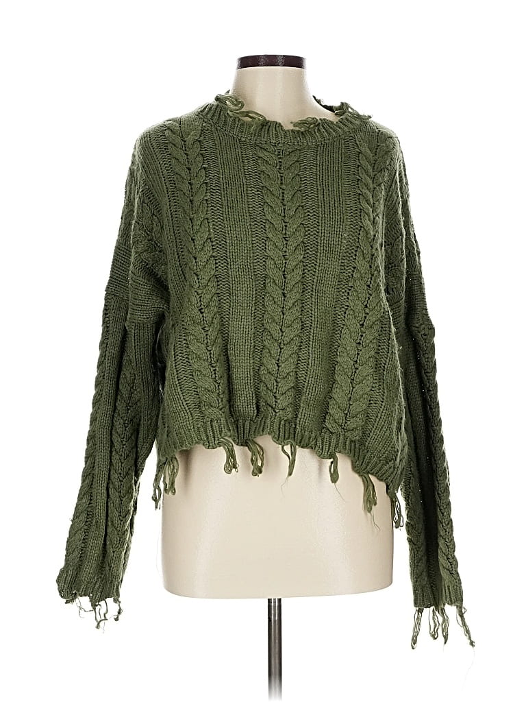 Pre-owned Altar'd State Pullover Sweater In Green