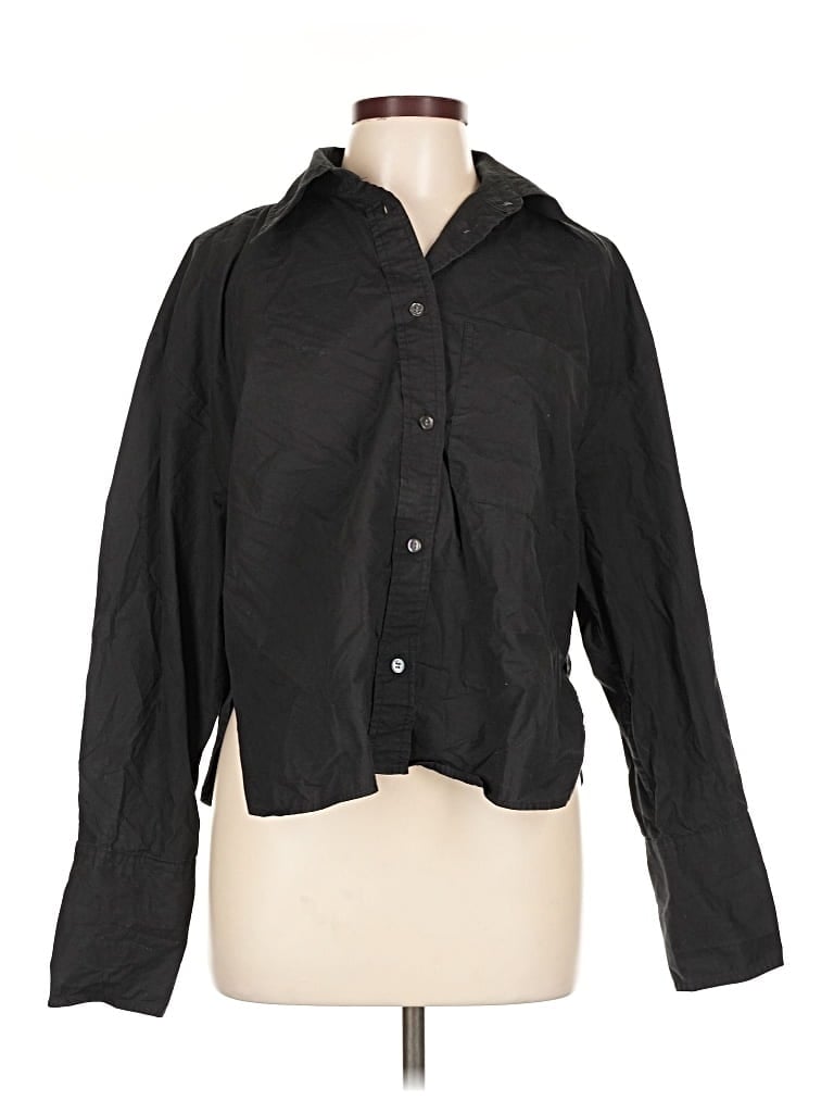 Pre-owned Banana Republic 3/4 Sleeve Button Down Shirt In Black
