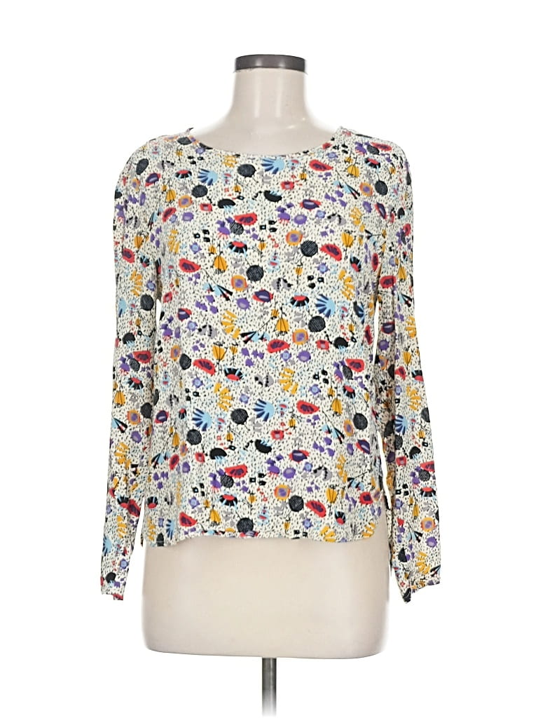 Pre-owned H&m Long Sleeve Blouse In White