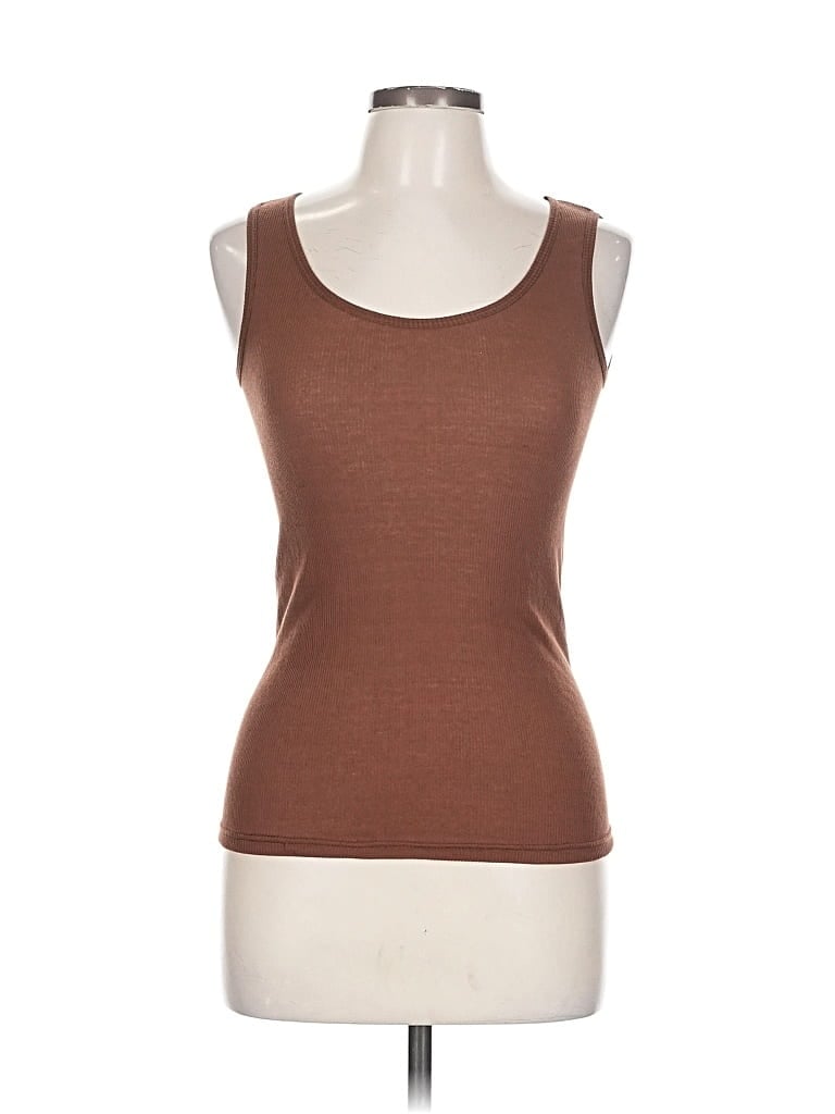 Pre-owned Wuhou Tank Top Brown Strapless Neckline Tops