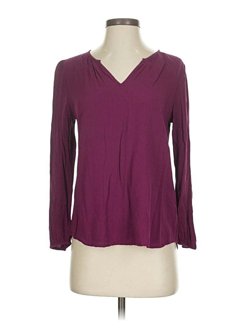 Pre-owned Old Navy 3/4 Sleeve Blouse In Burgundy